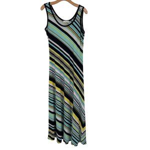 Calvin Klein Womens Striped Sleeveless Maxi Dress knit  Size Medium